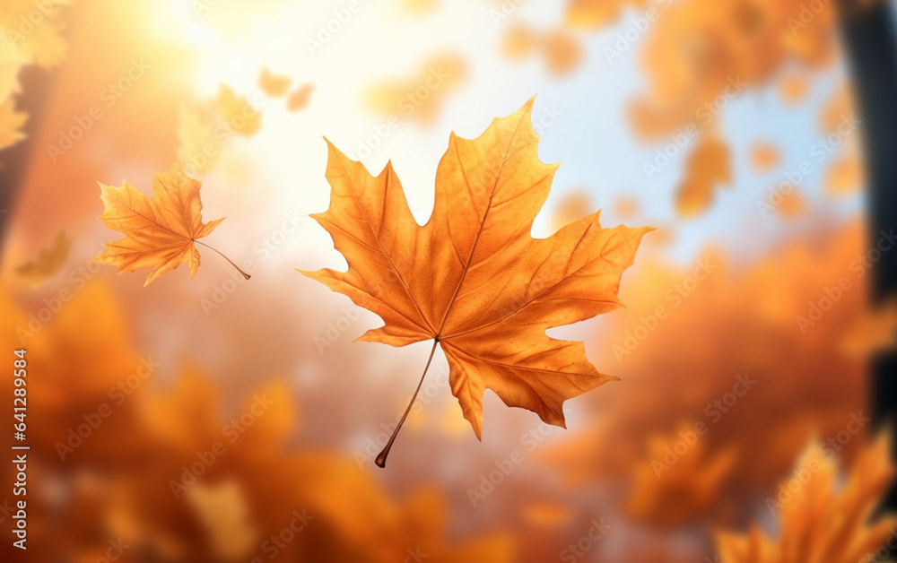 Canvas Prints maple leaf in autumn with maple tree under sunlight background
