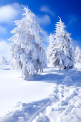 Fototapeta na wymiar Winterlandschaft mit Schnee. Generiert mit KI