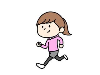 ジョギング　女性　イラスト