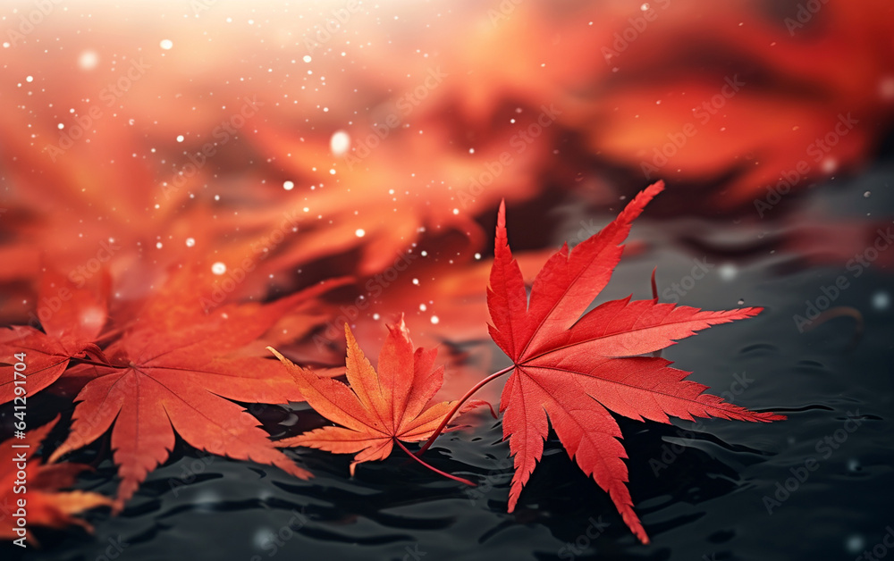 Canvas Prints maple leaf in autumn with maple tree under sunlight background