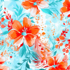 Fototapeta na wymiar Seamless design flower vintage background wallpaper pattern floral