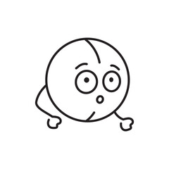 Funny cute happy tennis ball black line icon.