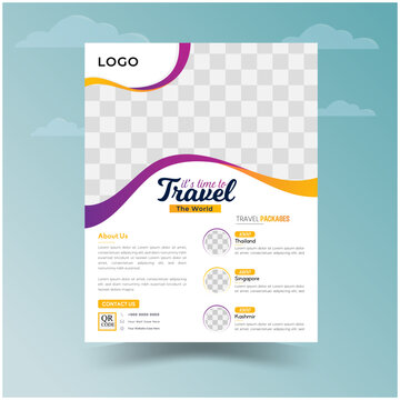 Creative website poster, flyer or template design for summer holiday, travel and trip with text of "Book Now Online". Travel flyer template design with contact and venue details.travel flyer design 