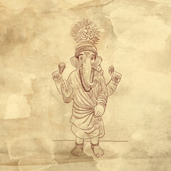 Fototapeta na wymiar Ganesha Chaturthi creative festival illustration