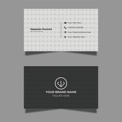 Naklejka premium Flat minimal horizontal business card template