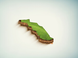 High-quality Togo 3D soil map, Togo 3D soil map render.