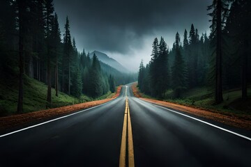 road in the mountains  generated by AI