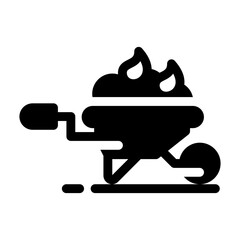 wheel barrow line icon best for web design