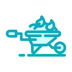 wheel barrow line icon best for web design