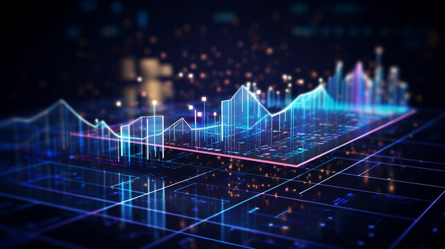 Illustration of Business analytics data flow concept with Big data technology, data science ,Querying analyzing, complex information, Neural network for artificial intelligence and Data mining