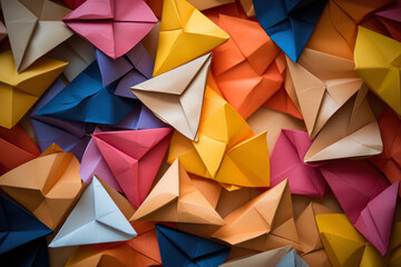Obraz premium Delicate Intricacies: Revealing the Fine Detail in Close-Up of Origami Paper