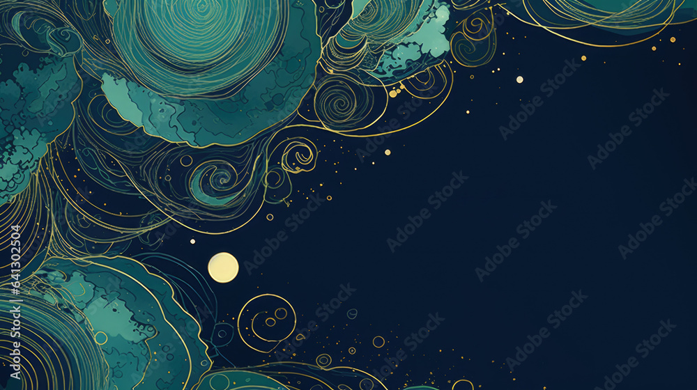 Wall mural abstract galaxy universe space background in turquoise color. fantastic nebula stars in outer space 