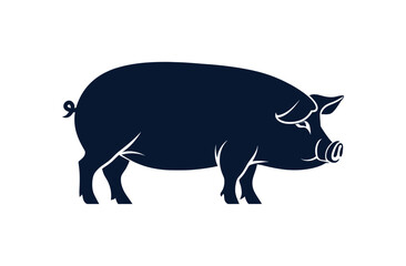 pig silhouette in black color