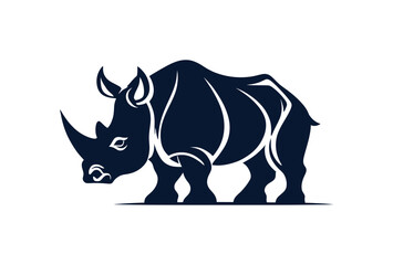 rhino silhouette in black color