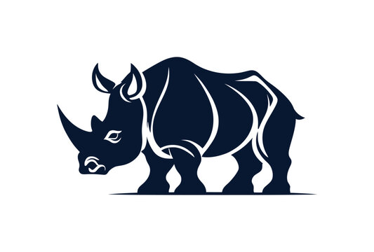 rhino silhouette in black color