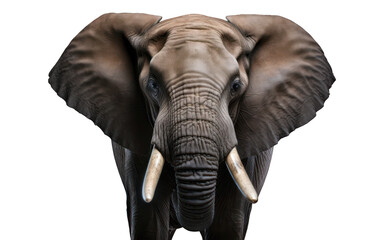 close-up of an elephant animal isolated on transparent background