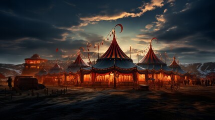 Circus background. Generative AI.