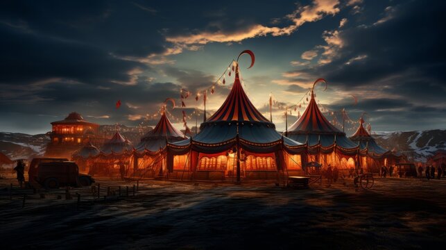 Circus background. Generative AI.