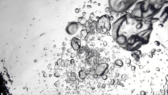 Air bubbles flying in super slow motion 4K.

