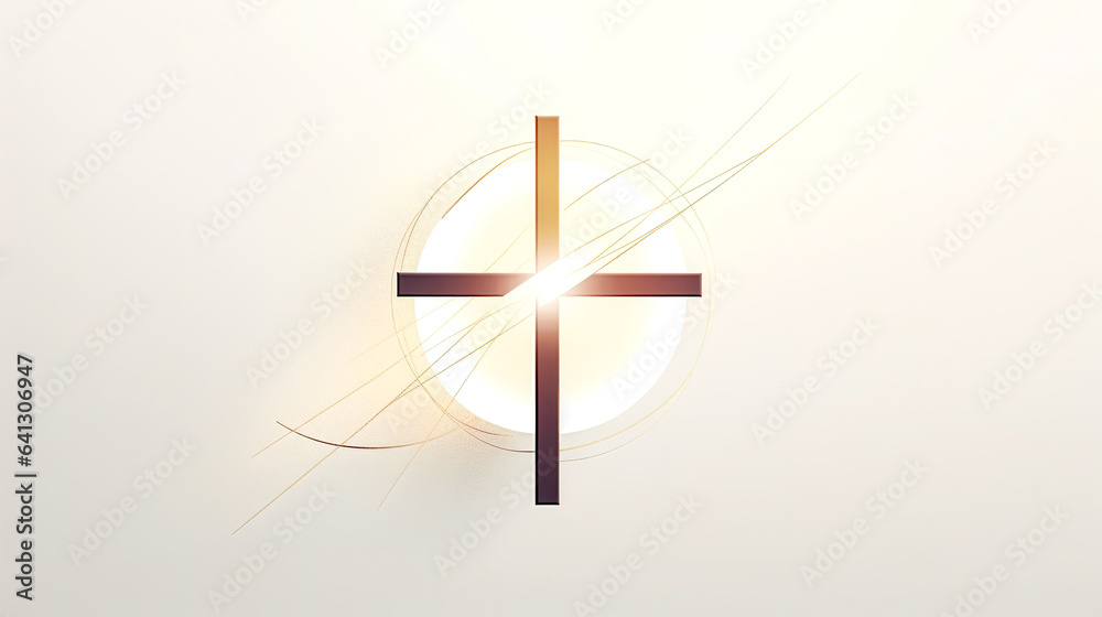 Wall mural Religious cross, crucifix icon design, generative AI.