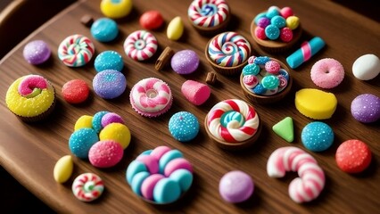 Fototapeta na wymiar Colorful assorted sweets