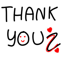Thank you with hearts