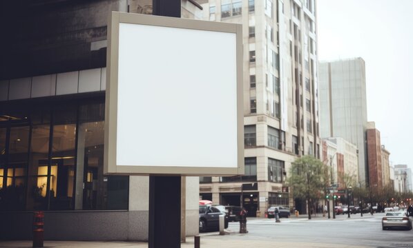 a mock up of a blank design sign for a building in the style of decadent graphic designer generated by AI