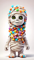 Fototapeta na wymiar Cute Cartoon Halloween Mummy