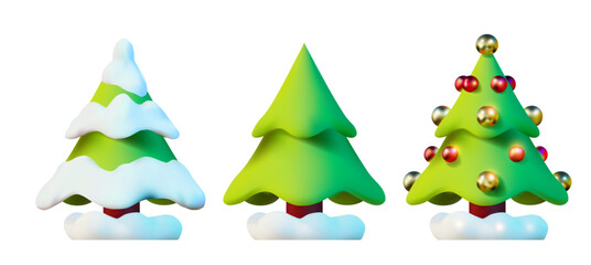 Christmas tree with golden balls . 3d rendering.