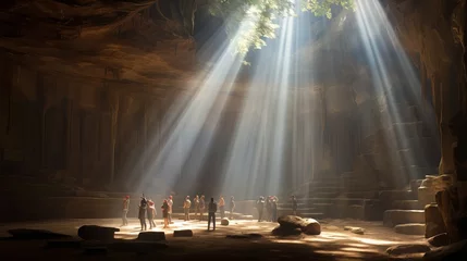 Fototapeten Inside is the Mammoth Cave National Park. Inside Mammoth Cave National Park, the sun is shining. © Suleyman