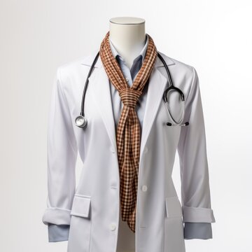 Plain background isolate, doctor uniform, medical and healthcare suit great for inspiration for decoration, healthcare, pharmacy, website, blog, social media, garment, mockup etc. Generative Ai Images