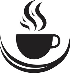 Coffee cup logo graphic design. Coffee cup black silhouette logo. Cup of coffee logo. Vector illustration