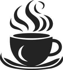 Coffee cup logo graphic design. Coffee cup black silhouette logo. Cup of coffee logo. Vector illustration