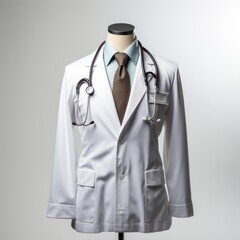 Plain background isolate, doctor uniform, medical and healthcare suit great for inspiration for decoration, healthcare, pharmacy, website, blog, social media, garment, mockup etc. Generative Ai Images