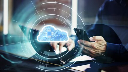 Business Cloud Technology. Data Storage Network - Powered by Adobe