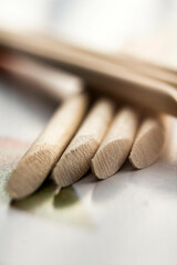 Orange wood manicure sticks.manicure. pedicure.