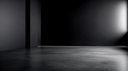 Dark grey banner with geometric shapes, lines, stripes, generative AI.