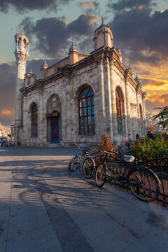 Aziziye Mosque view in Konya. The architectural style is a mixture of boroque and traditional Ottoman architecture.