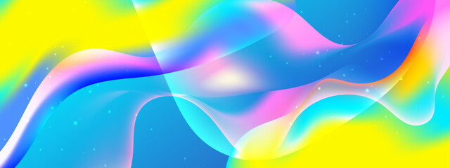 Colorful modern liquid banner with fluid and wave style