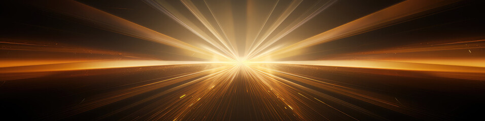 Obraz premium Light rays on dark background, large format banner