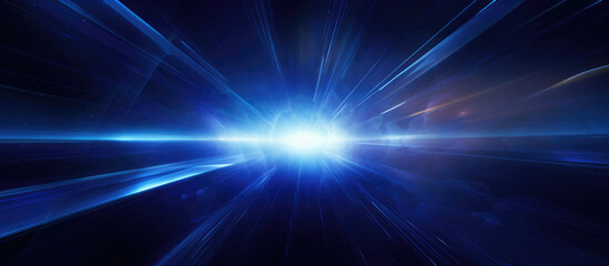 Blue rays on black background