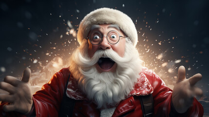 happy santa claus laughing christmas generative ai