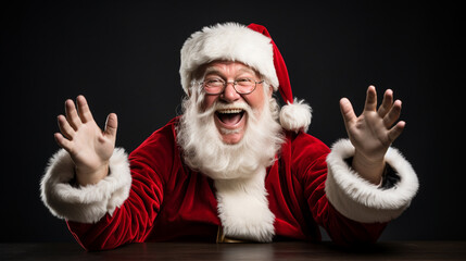 happy santa claus laughing christmas generative ai