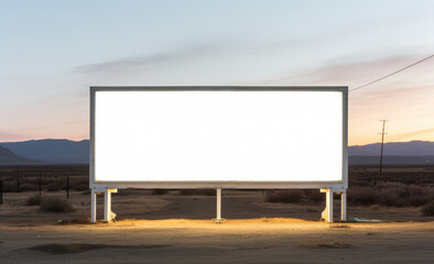 Obraz premium An empty billboard in a field