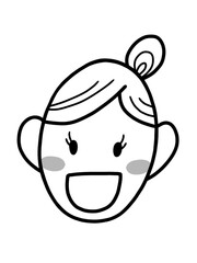 お団子ヘアの女性のイラスト