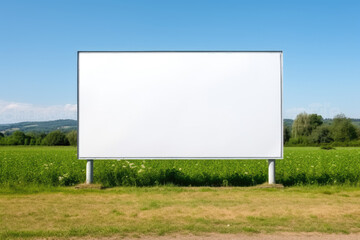Empty billboard in the middle of a field