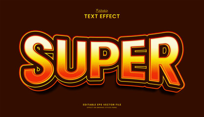 decorative editable super hero text effect vector design