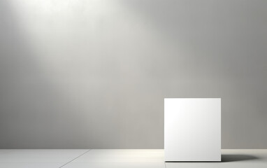 A white square in an empty white room.