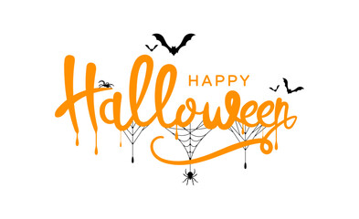 Happy Halloween vector lettering. Greeting card, party invitation.