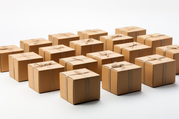 Ecological cardboard boxes. Unmarked. Product boxes. mock-up